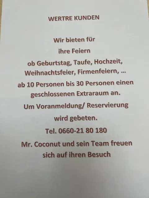 Menu_Mr Coconut - All you can eat Buffet_Kaindorf an der Sulm_image_2