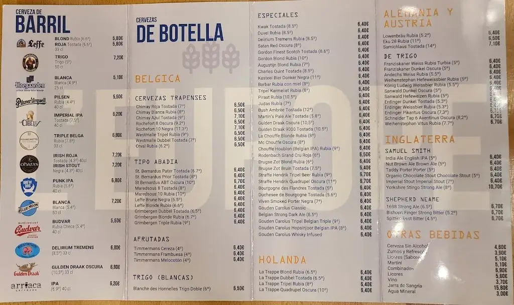 Menu_Cervecería L'Europe_Kloster_image_1