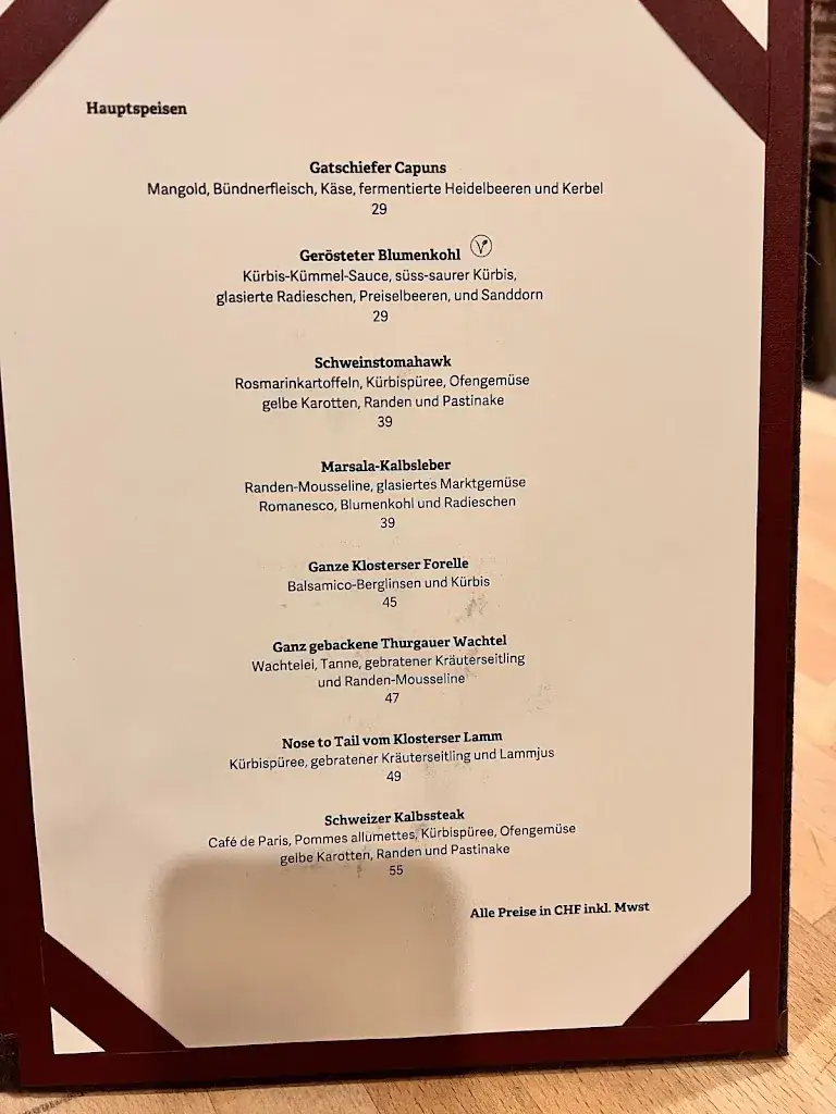 Menu_Berghaus Alpenrösli_Kloster_immagine_1