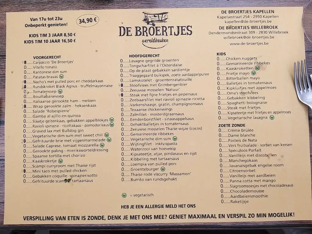 Menu_De Broertjes Kapellen_Kapellen_immagine_1