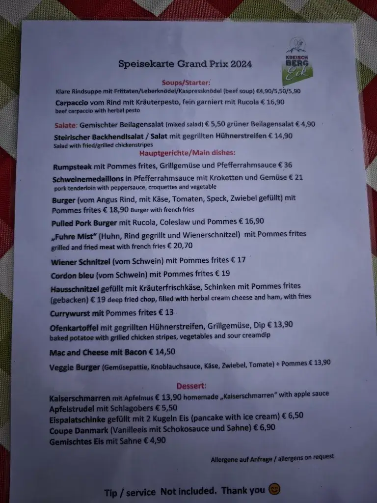 Menu_Restaurant Kreischberg Eck_Krakauschatten_immagine_1