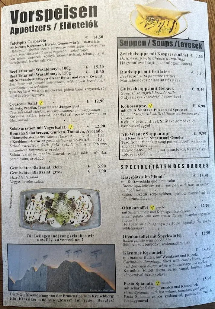 Menu_EAGLE Kreischberg - Panorama Restaurant & Bar_Krakauhintermühlen_immagine_3