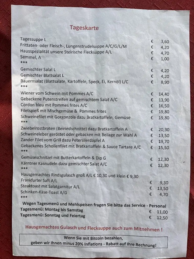 Menu_Gasthaus Gangl_Ligist_immagine_1