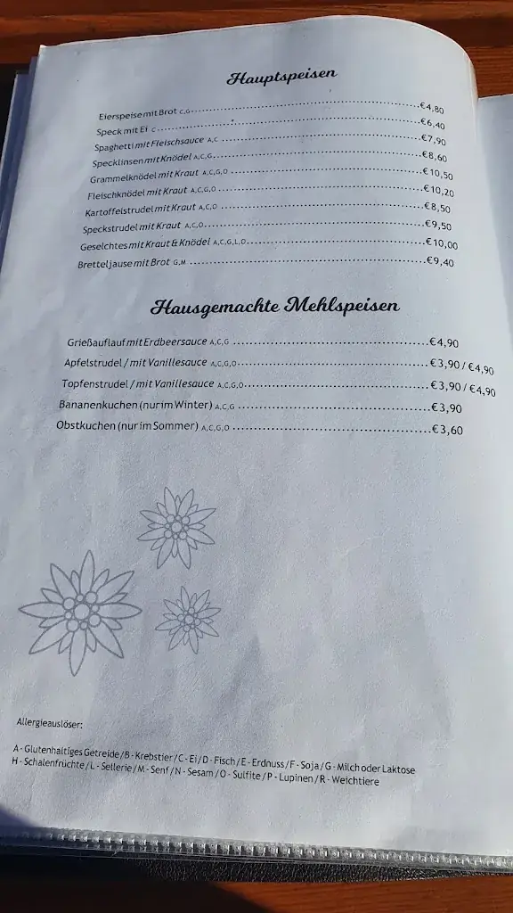 Menu_Gasthaus Edelweißhütte_Mariazell_immagine_3