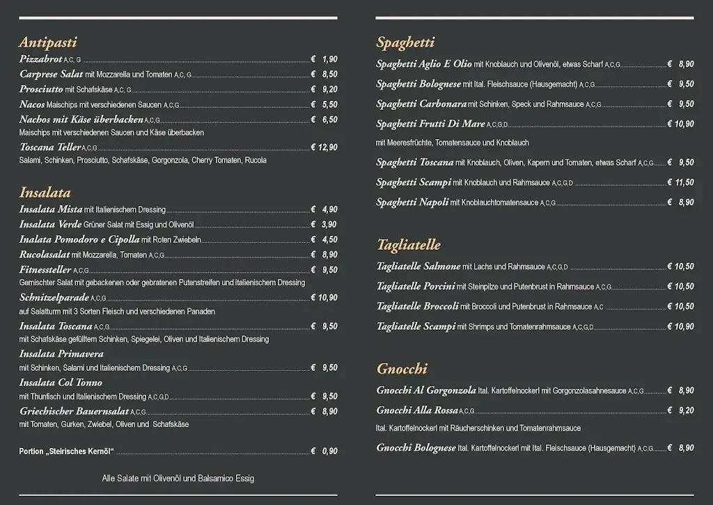 Menu_Pizzeria Ristorante Toscana_Mitterdorf im Mürztal_immagine_3
