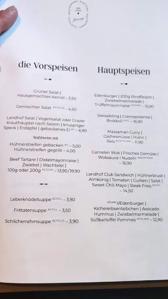 Menu_Landhof Lazarus_Mooskirchen_immagine_2