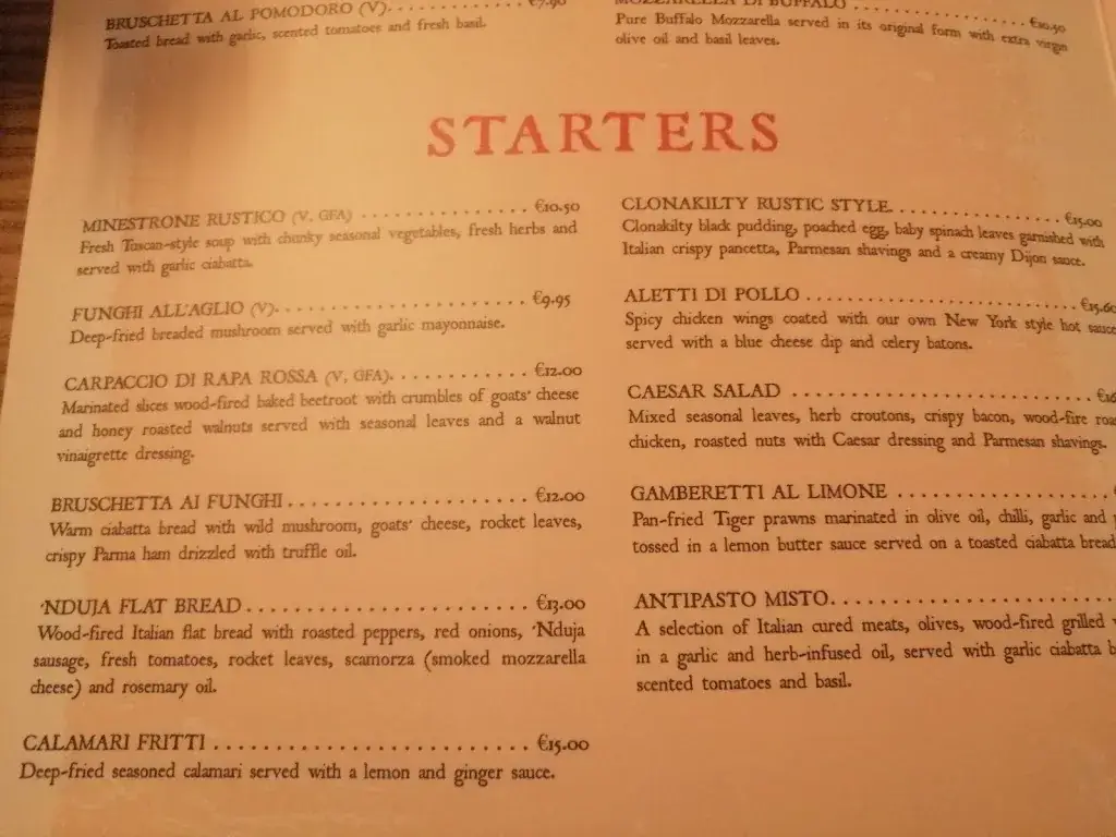 Menu_Rustic Italian Restaurant & Bar_Naas_immagine_3