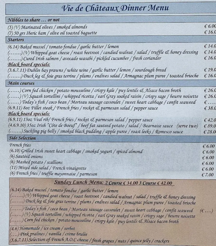 Menu_Vie De Chateaux - Restaurant Naas_Naas_image_1