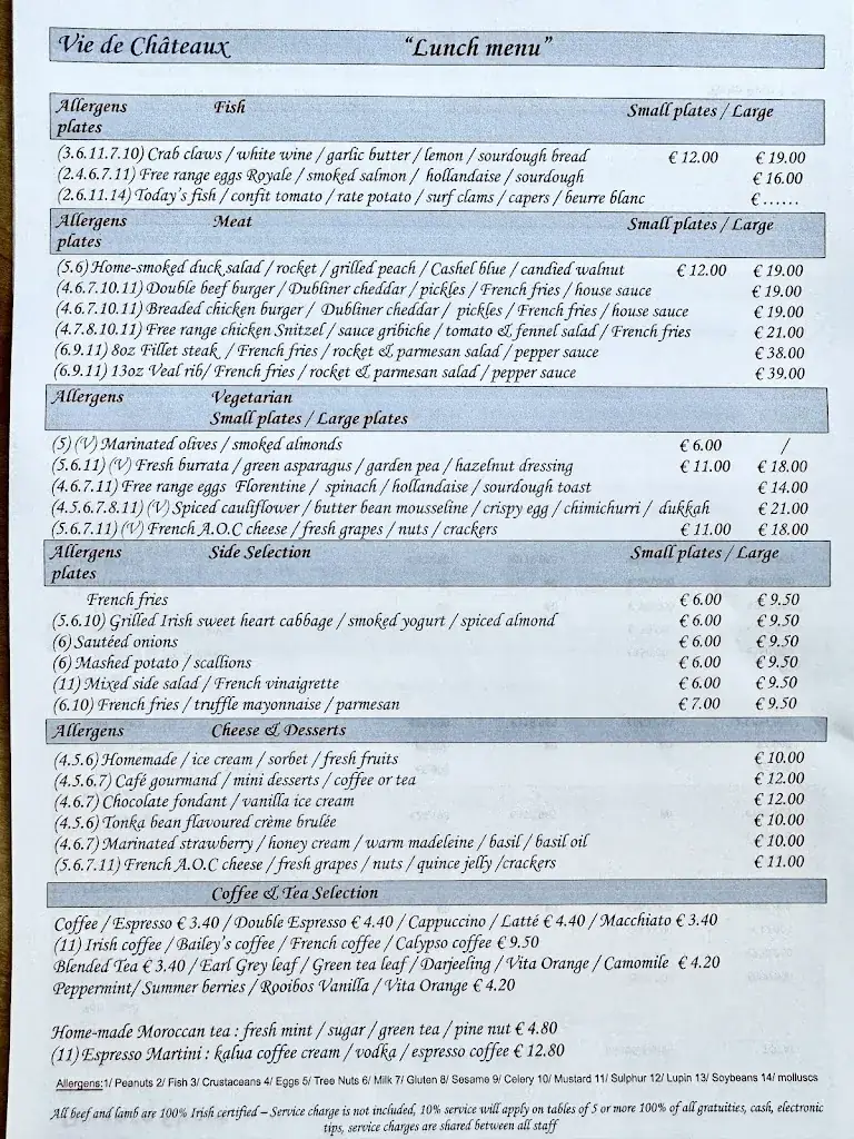 Menu_Vie De Chateaux - Restaurant Naas_Naas_image_2