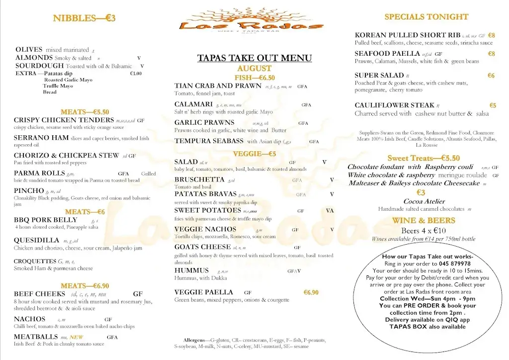 Menu_Las Radas Tapas and Wine Bar_Naas_image_1