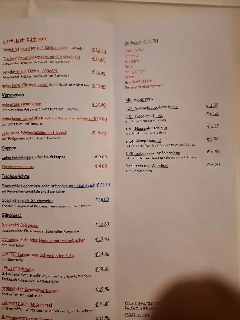 Menu_Càfe - Bar - Restaurant Fritz Zwickl_Tadten_image_1