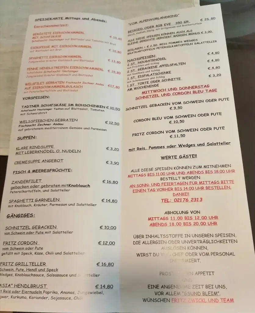 Menu_Càfe - Bar - Restaurant Fritz Zwickl_Tadten_image_2