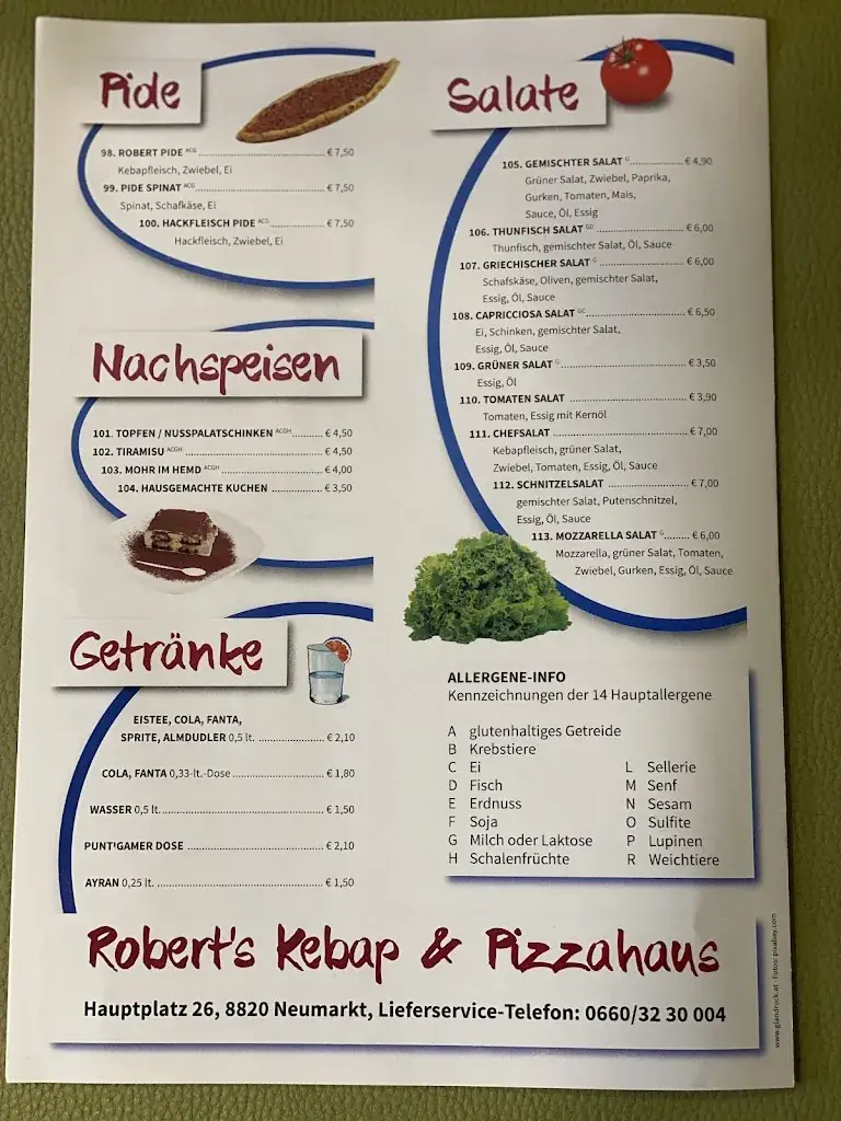 Menu_Pizzeria Roberts_Neumarkt in Steiermark_immagine_4
