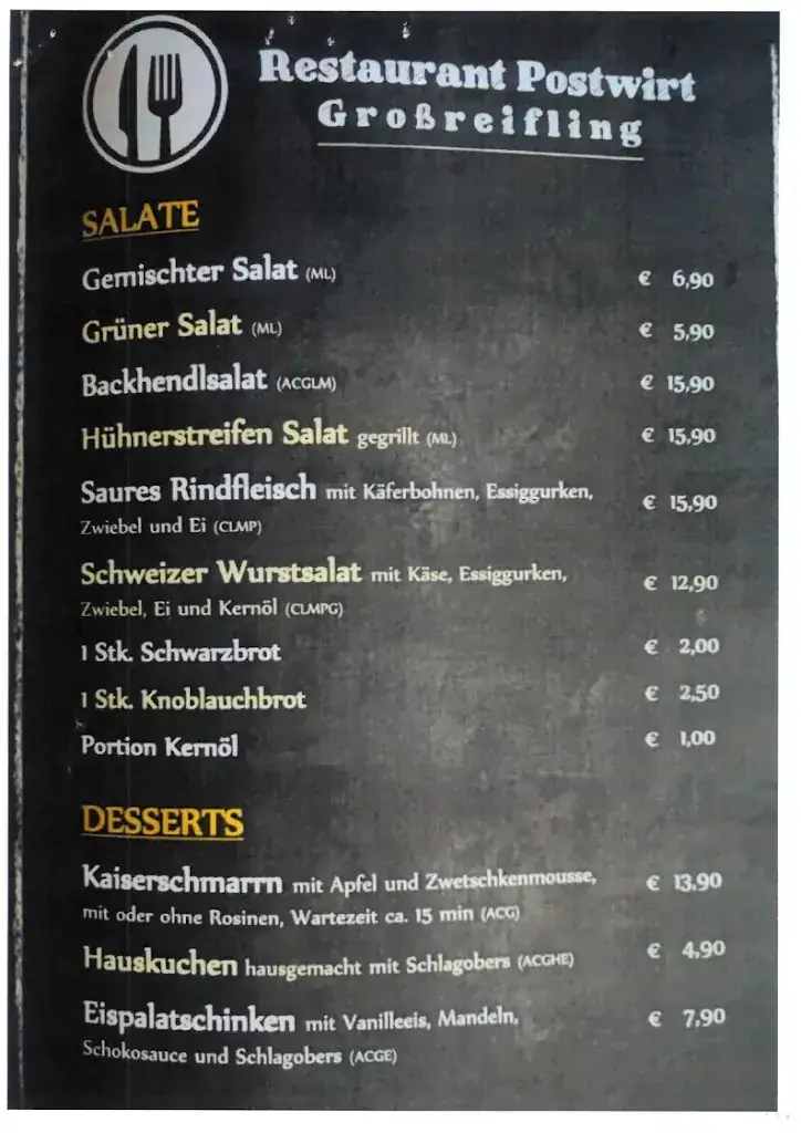 Menu_Postwirt Großreifling_Reifling_immagine_2