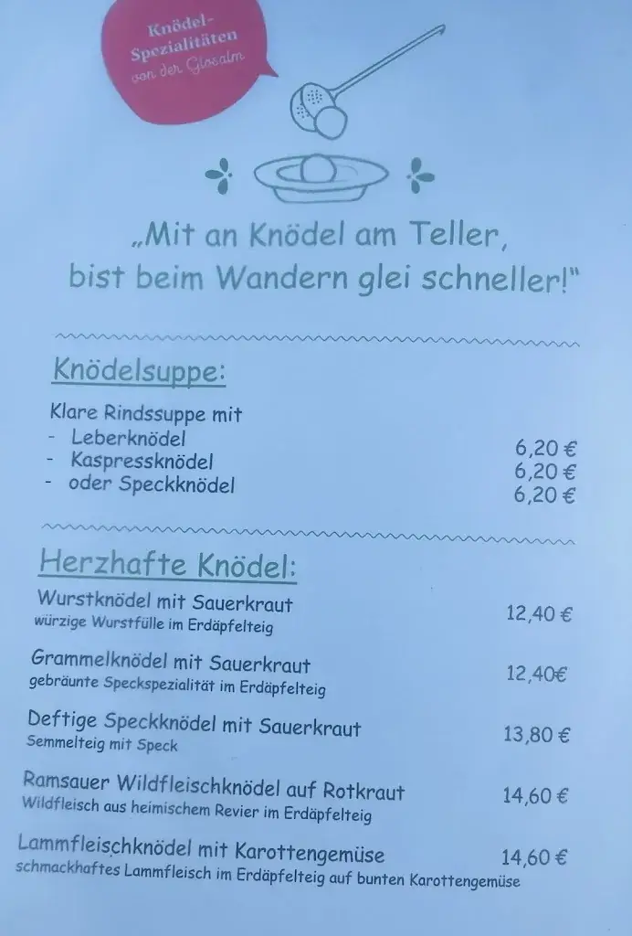 Menu_Alpengasthof Glösalm_Ramsau am Dachstein_imagen_2