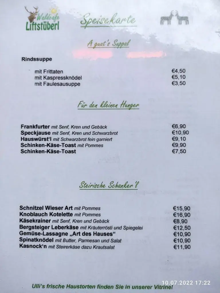 Menu_Waldcafé Lifstüberl_Ramsau am Dachstein_immagine_4