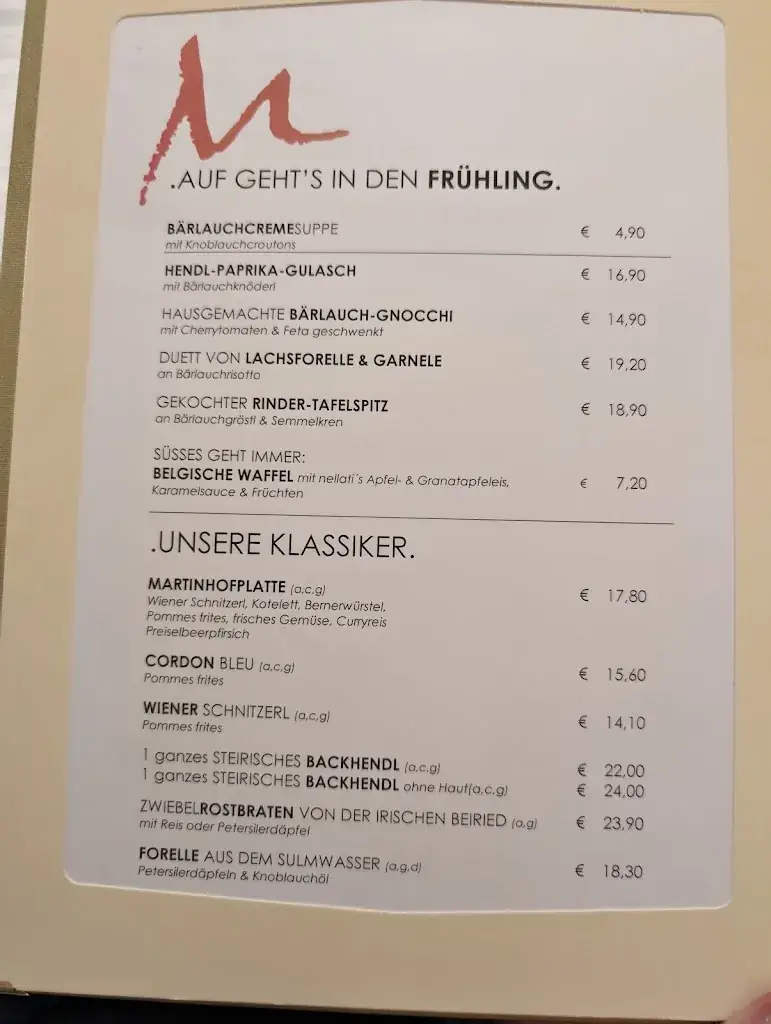 Menu_Gasthof Martinhof - Hotel & Wirtshaus_Sankt Martin im Sulmtal_immagine_1