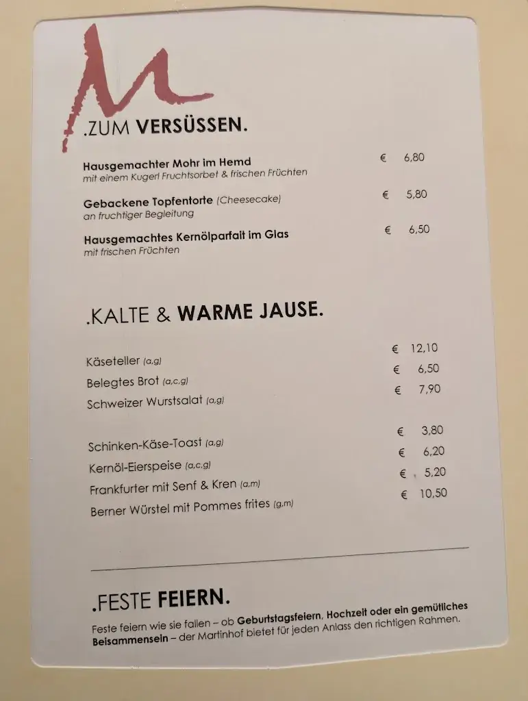 Menu_Gasthof Martinhof - Hotel & Wirtshaus_Sankt Martin im Sulmtal_immagine_4