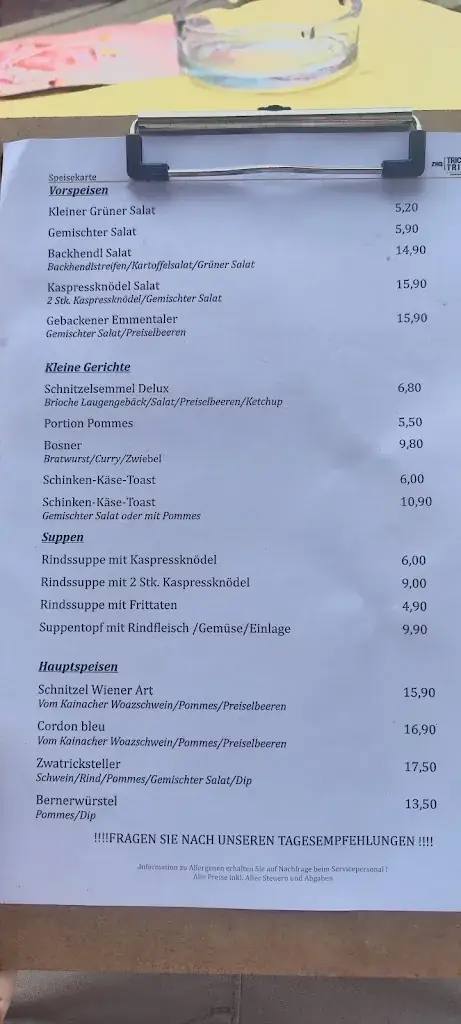 Menu_Zwatricks Restaurant - Café - Wein_Soboth_immagine_1
