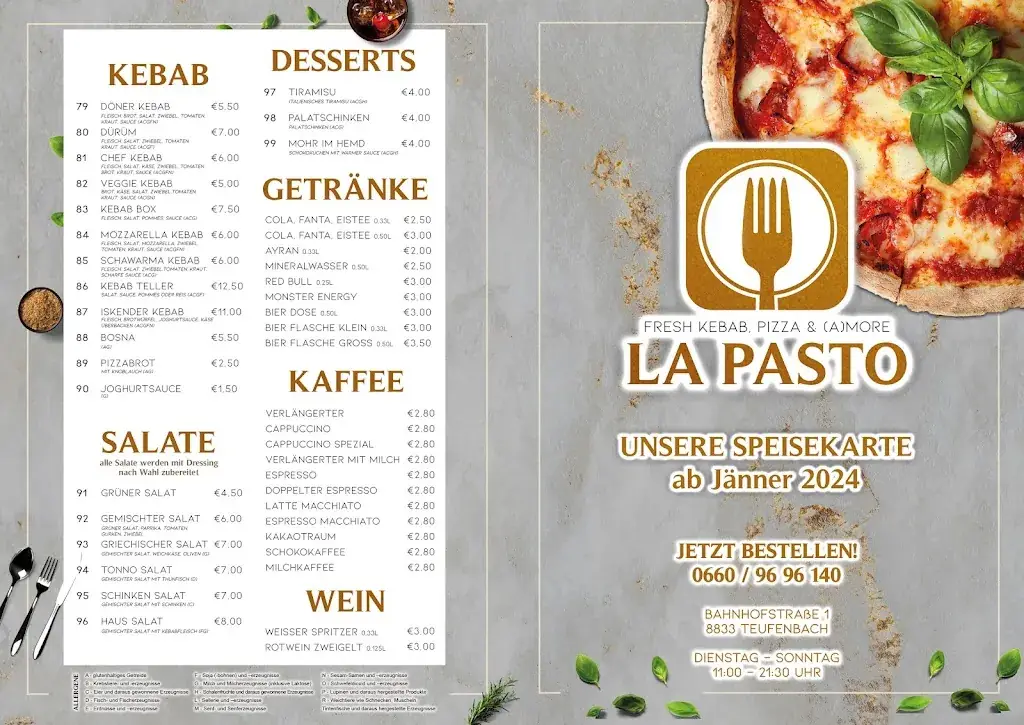 Menu_La Pasto - Kebab, Pizza & (A)more_Teufenbach_image_1