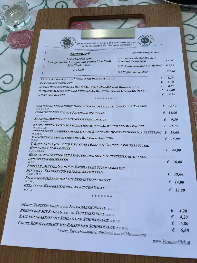 Menu_Bio - Hotel - Alpengasthof Koralpenblick_Trahütten_image_1