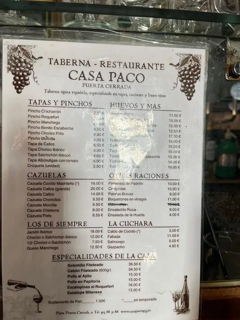 Menu_Restaurante Casa Paco_Stein_image_1