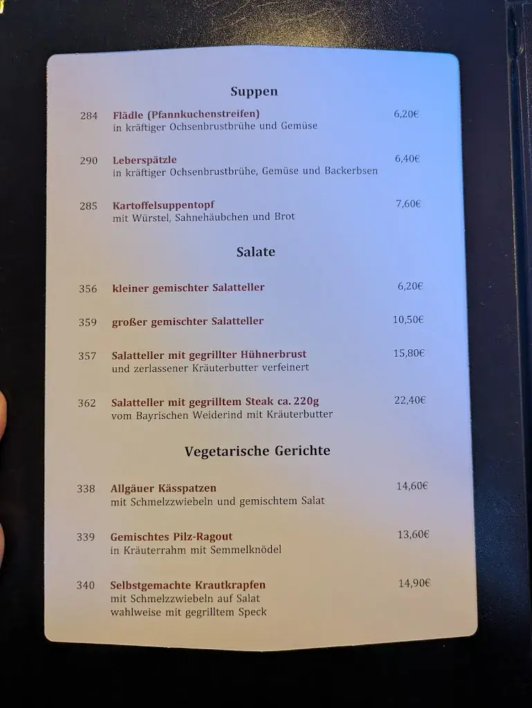 Menu_Gasthof Schweiger_Wies_immagine_1