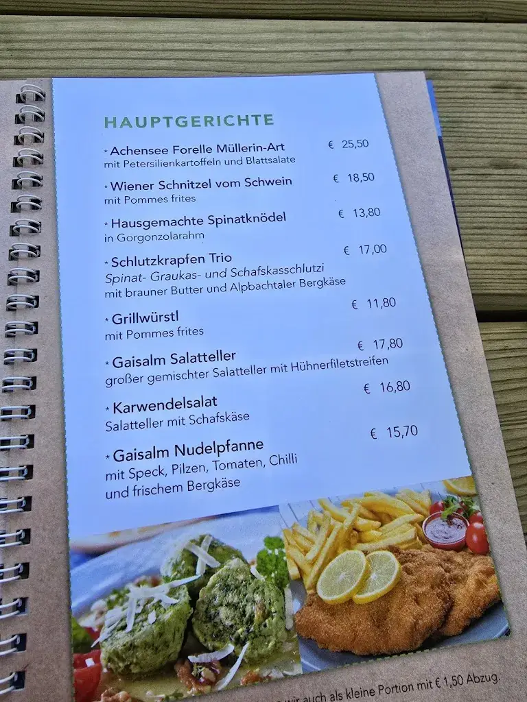 Menu_Gasthaus Gaisalm_Achenkirch_immagine_2