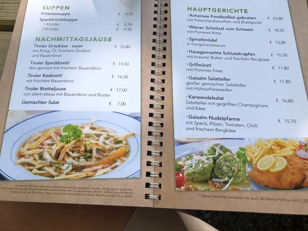 Menu_Gasthaus Gaisalm_Achenkirch_immagine_3