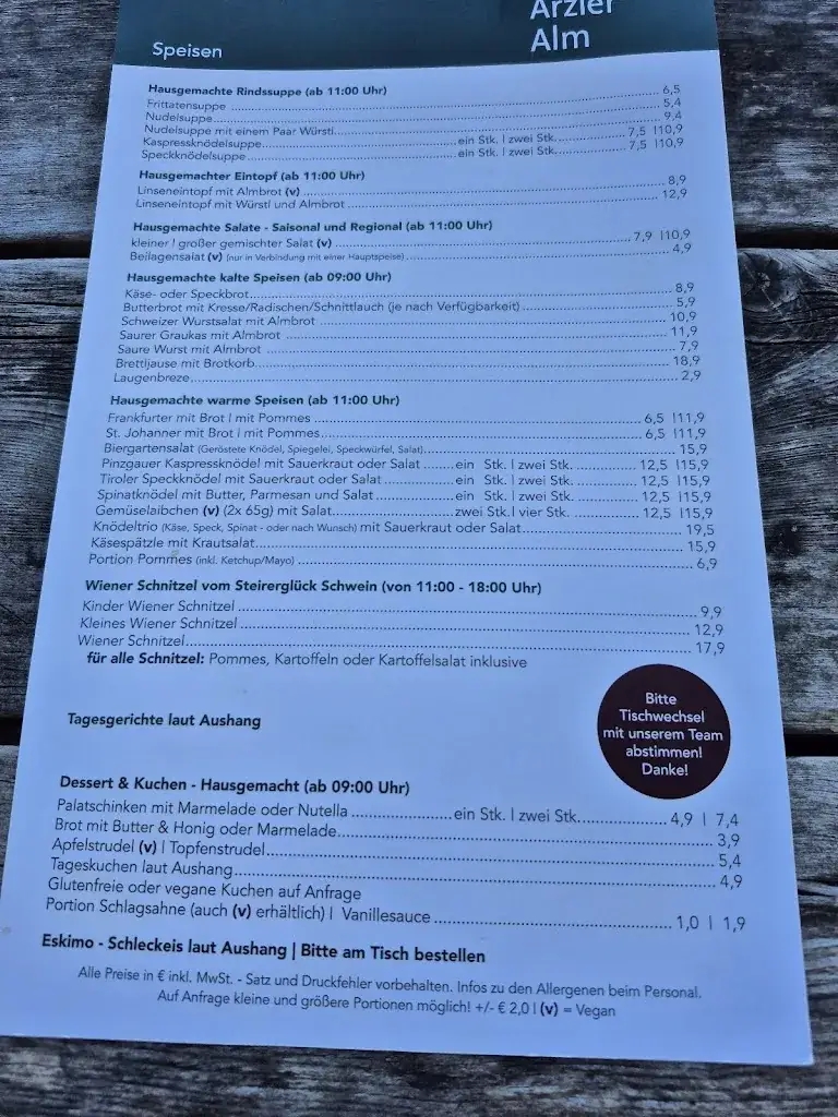 Menu_Arzler Alm Innsbruck 1067m_Amras_immagine_1