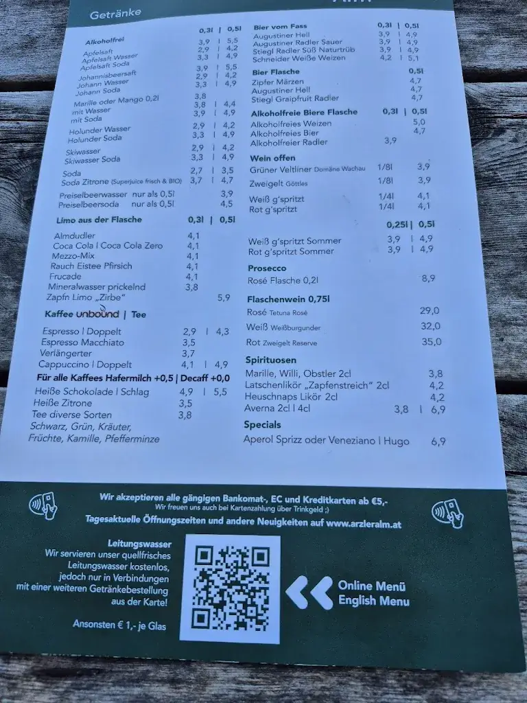 Menu_Arzler Alm Innsbruck 1067m_Amras_immagine_2
