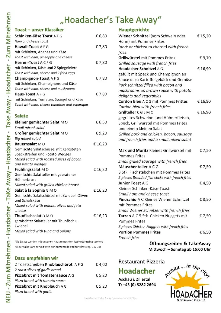 Menu_Restaurant Pizzeria Hoadacher_Aschau_image_1