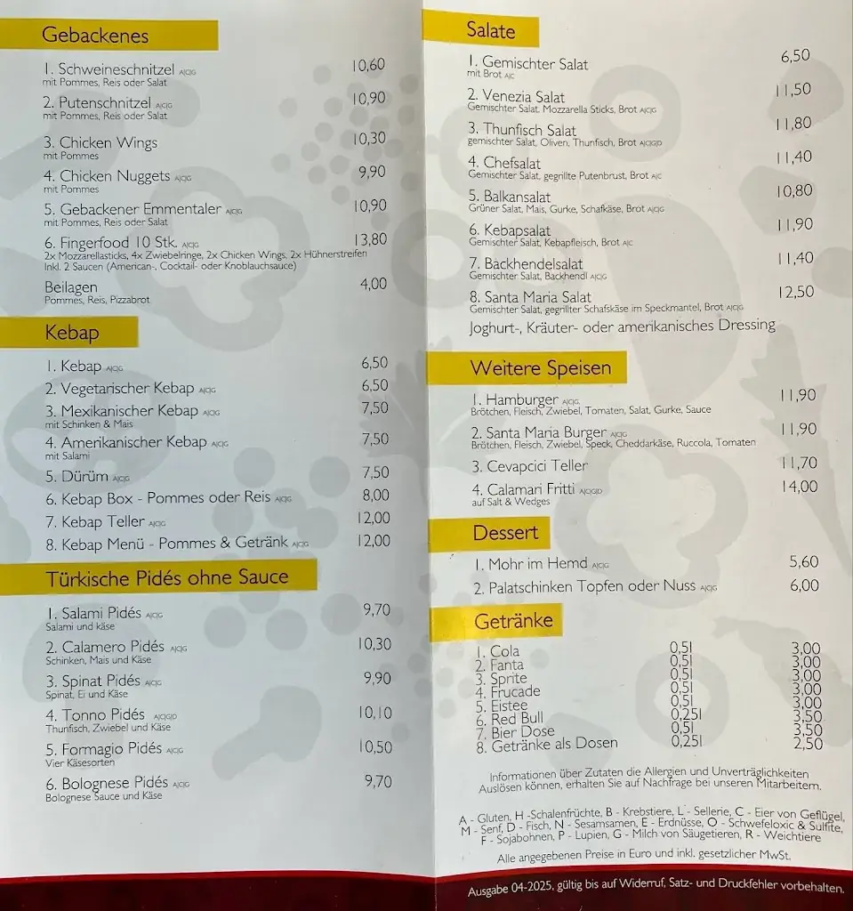 Menu_Pizzeria Santa Maria_Deutschkreutz_immagine_1