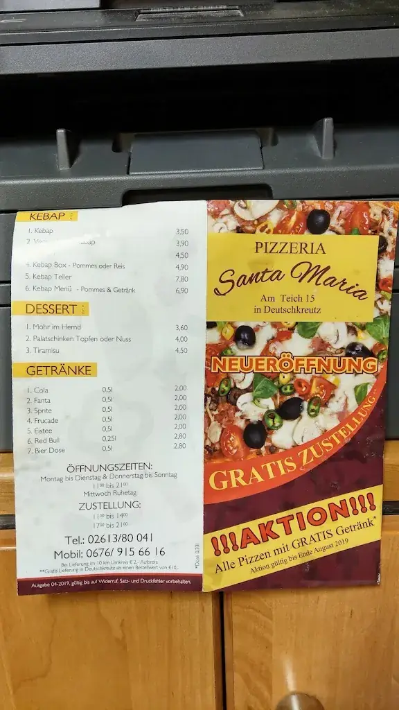 Menu_Pizzeria Santa Maria_Deutschkreutz_immagine_4