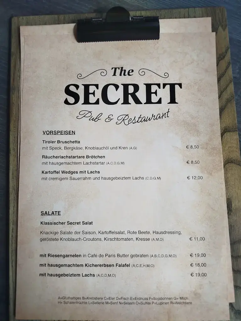 Menu_The Secret - Pub und Restaurant_Berwang_image_3