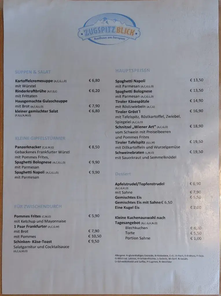 Menu_Rasthaus Zugspitzblick_Biberwier_image_1