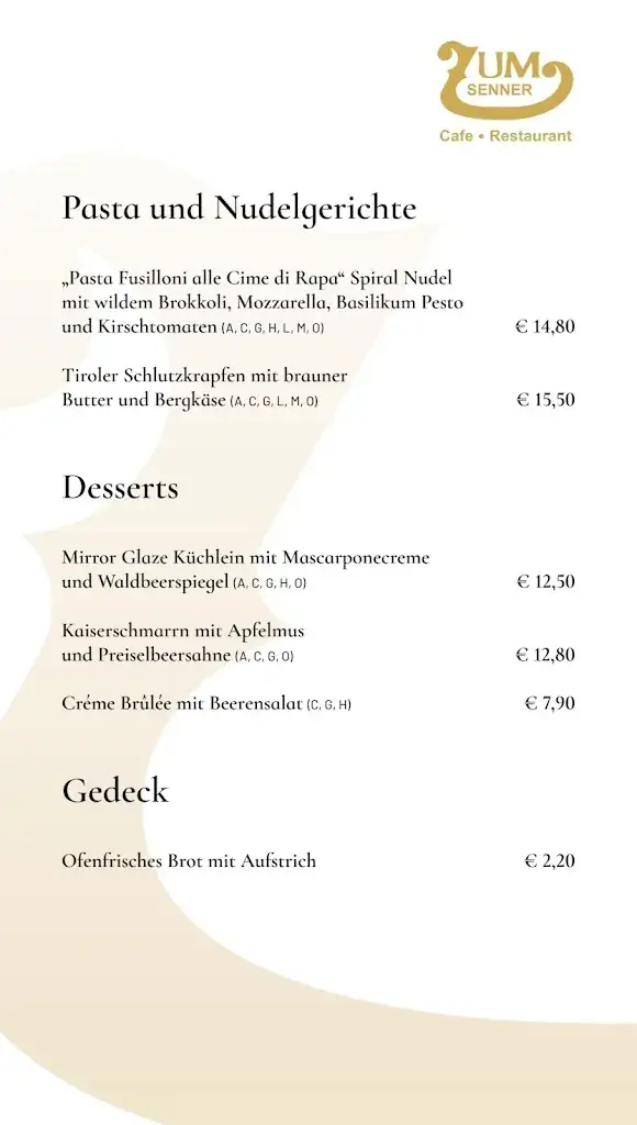 Menu_Restaurant zum Senner_Bruck am Ziller_immagine_2