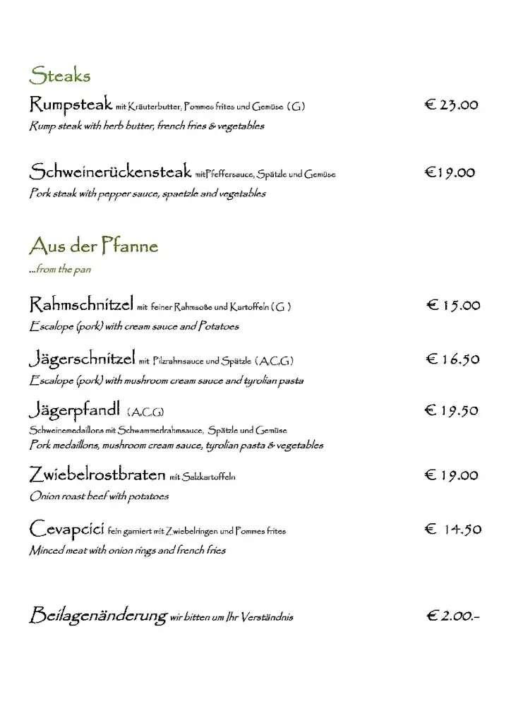 Menu_Hotel - Gasthof Jäger-Restaurant_Bruck am Ziller_immagine_2
