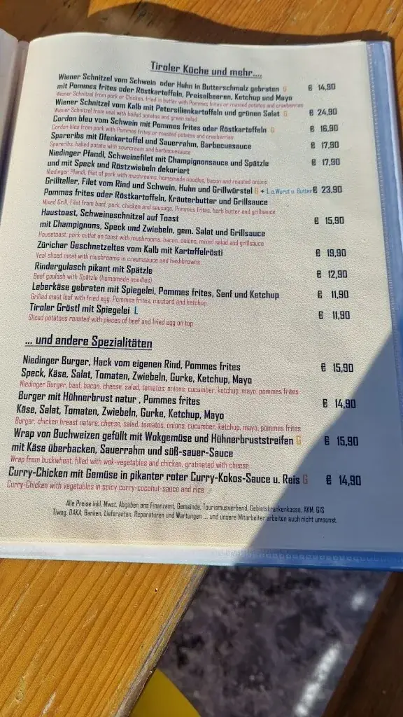 Menu_Berggasthof Nieding Brixen_Brixen im Thale_image_4