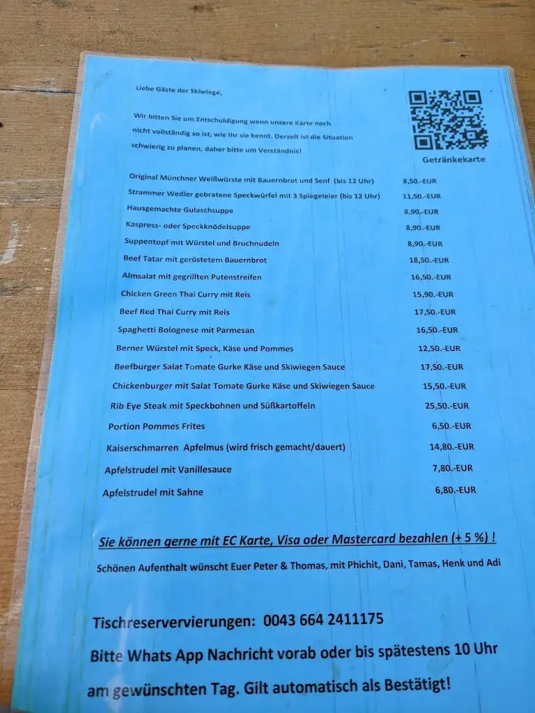 Menu_Almbar & Lounge Skiwiege_Brixen im Thale_immagine_1