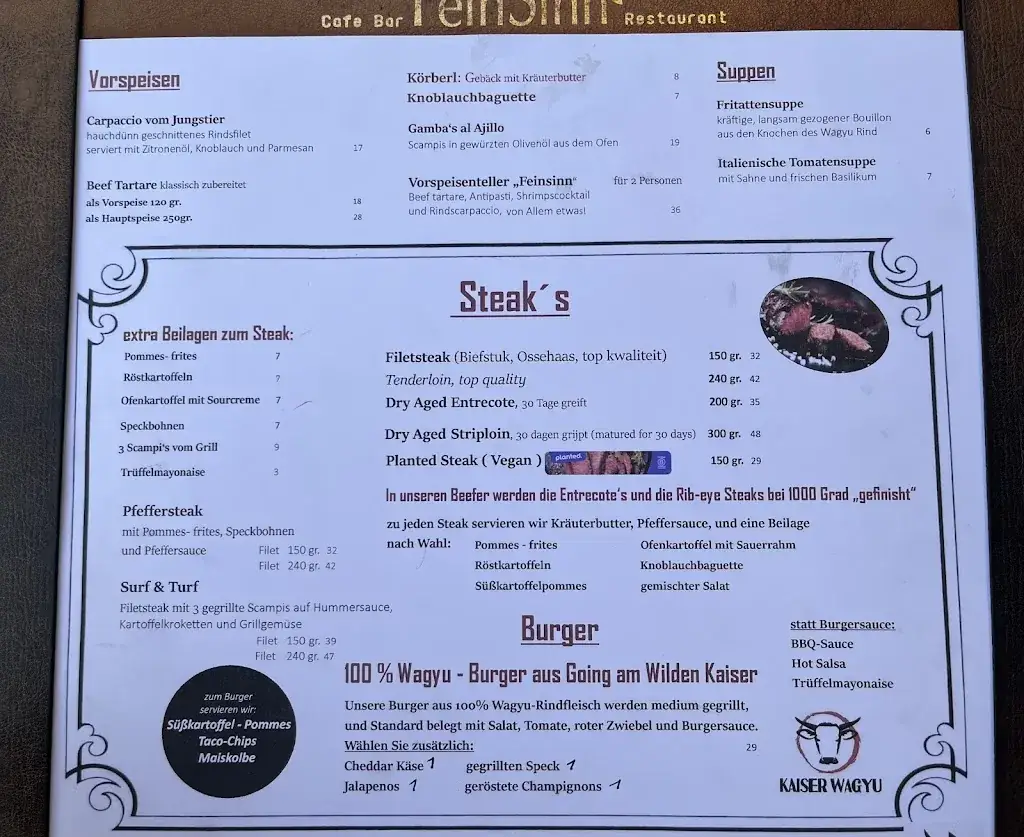 Menu_Restaurant Feinsinn Westendorf_Brixen im Thale_image_1