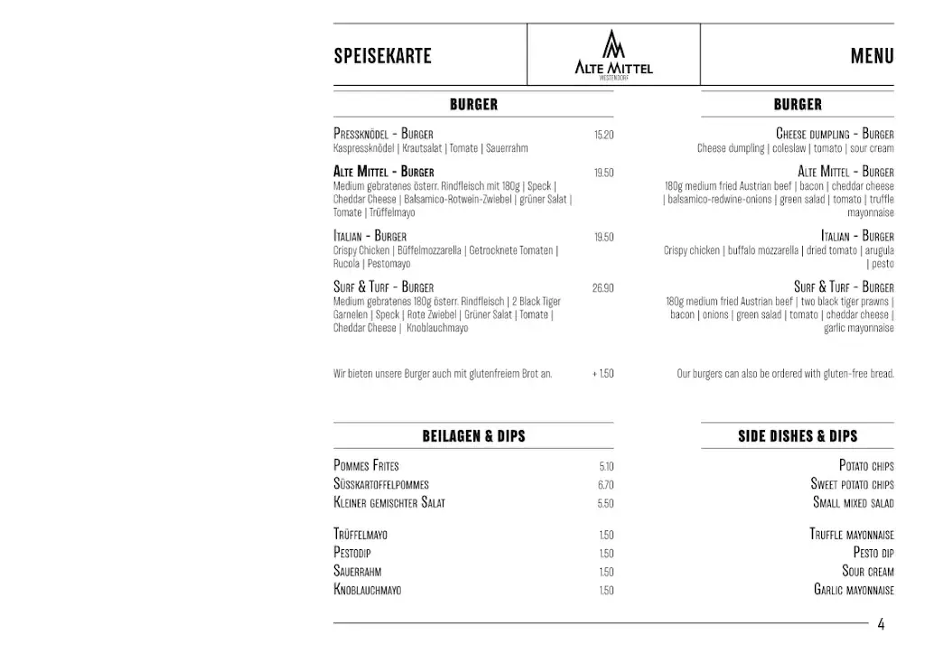 Menu_Gasthaus - Alte Mittel_Brixen im Thale_image_3