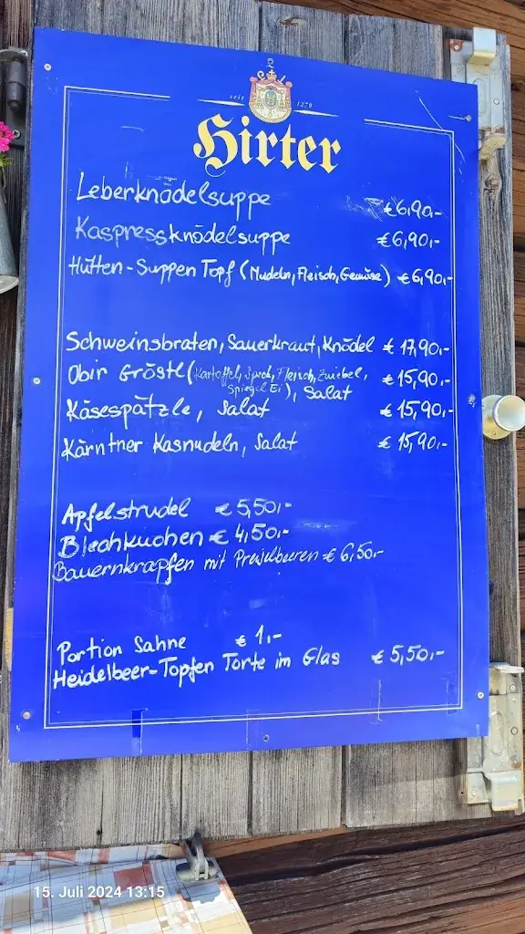 Menu_Eisenkappler Hütte 1.9-6.9 GESCHLOSSEN_Bad Eisenkappel_immagine_1