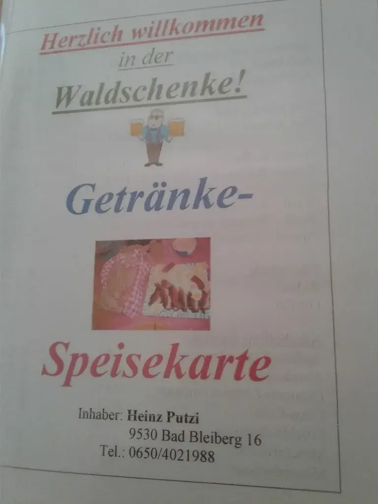 Menu_Heinz Putzi Waldschenke zum spielenden Wirt - Gasthaus_Bad Bleiberg_image_1