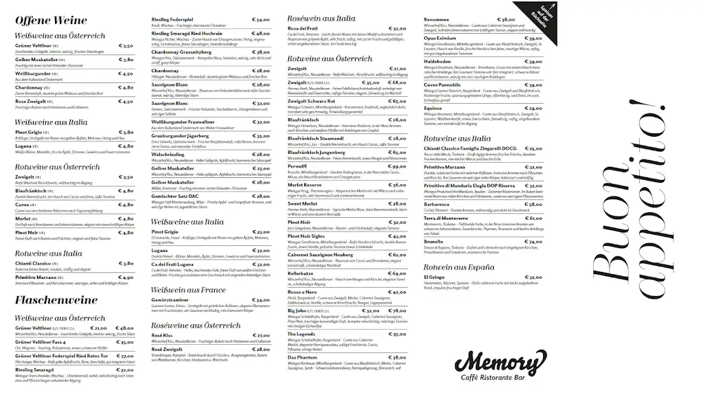Menu_Memory Cafe Bar Ristorante_Ellmau_immagine_2