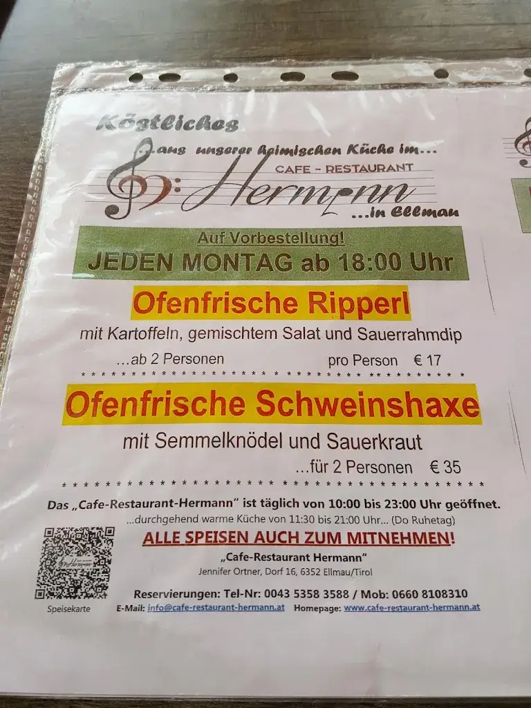 Menu_Cafe Restaurant Hermann_Ellmau_immagine_1