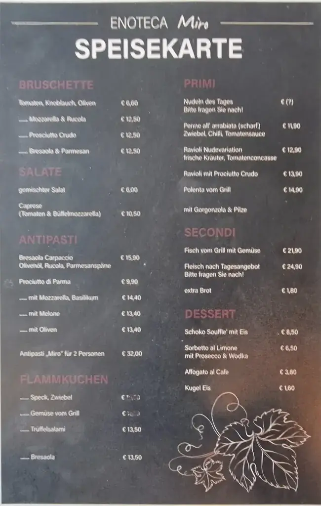 Menu_Enoteca Miro - Restaurant Bar Cafe_Endach_image_1