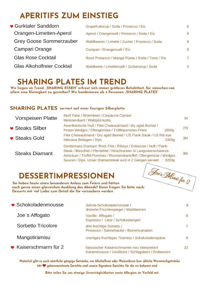 Menu_Joe’s Restaurant im weissen Ross_Annabichl_image_2