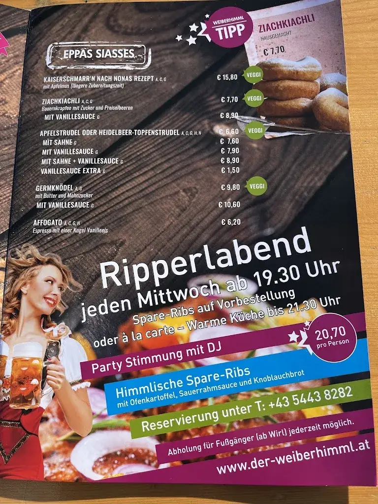 Menu_WEIBERHIMML | BAR - RESTAURANT - HÜTTENTREFF_Galtür_immagine_1