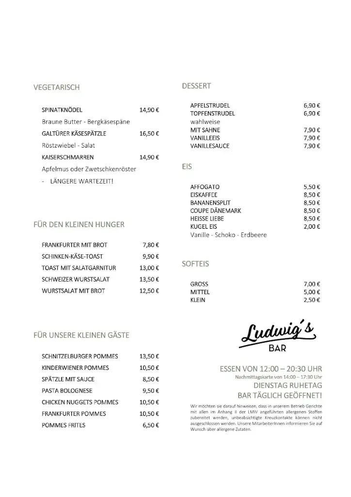 Menu_Ludwig's Bar & Restaurant_Galtür_image_1